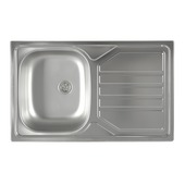 Évier 1 bac avec égouttoir et bouchon GAMMA 80x50 cm inox