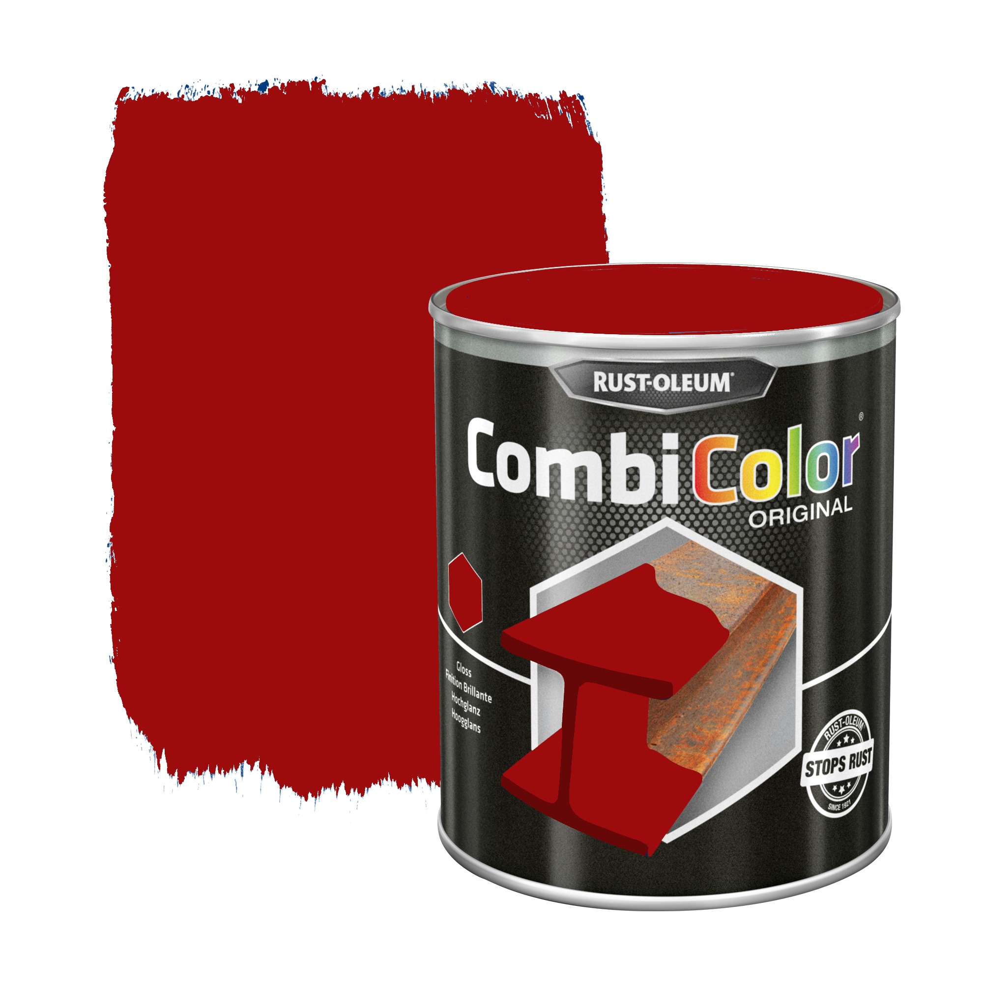 Peinture pour métal RustOleum CombiColor brillant RAL3000 rouge vif 250 ml Peintures