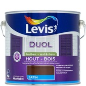 Levis Duol primer & lak 2 in 1 zijdeglans notenbruin 2,5 liter