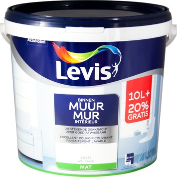 Peinture murale Levis blanc mat 10L + 20% GRATUIT