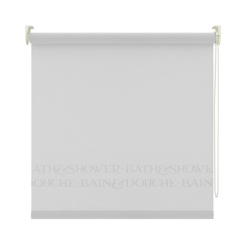 GAMMA rolgordijn badkamer 1892 wit border zilver b+s 210x190 cm