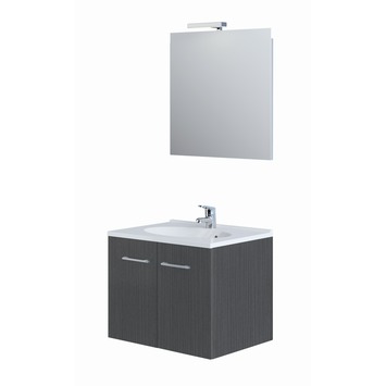 Meuble De Salle De Bains 60 Cm Chene Gris Allibert Smart Pack Gamma Be