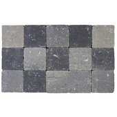 Kasseien beton getrommeld zwart/grijs 15x15x5 cm - 105 stuks / 2,42 m²