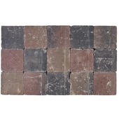 Kasseien beton getrommeld bruin/rood 15x15x5 cm - 105 stuks / 2,42 m²