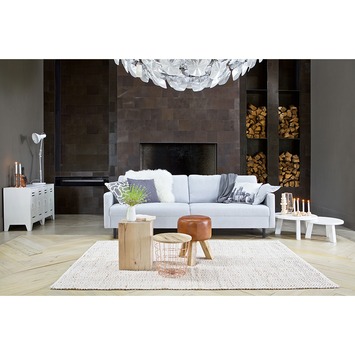 WOOOD zetel Noa 3-zit 230 cm lichtgrijs