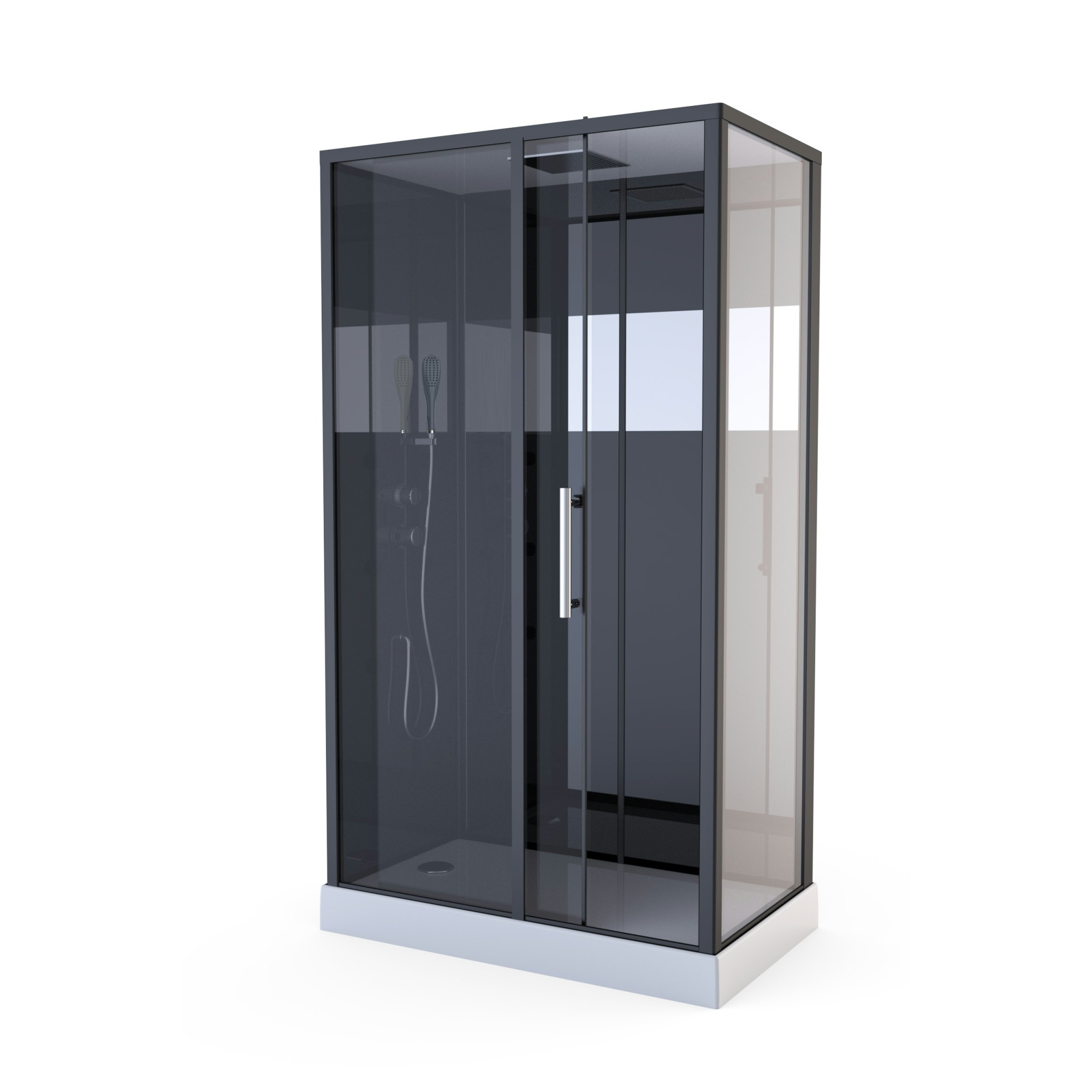 Aurlane douchecabine Black Mirror 80x110 cm Douchecabines