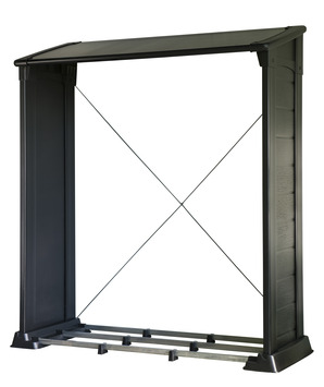 golf Referendum moe Keter houtopberging Firewood Shelter zwart 158x61x175 cm | | GAMMA.be