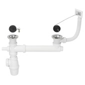 Wirquin lavabosifon dubbel met pluggen