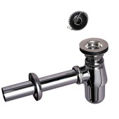 Wirquin lavabosifon chroom met muurbuis en plug