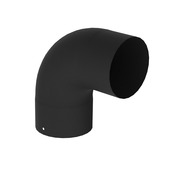 Saninstal bocht 90 graden geëmailleerd zwart 153 mm