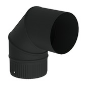 Saninstal bocht 90 graden geëmailleerd zwart 180 mm