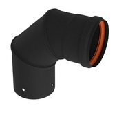 Saninstal bocht 87 graden voor pellet zwart 80 mm