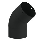 Saninstal bocht 45 graden geëmailleerd zwart 125 mm