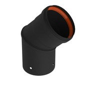 Saninstal bocht 45 graden voor pellet zwart 80 mm