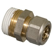 Levica Superpipe koppeling recht sanitair en CV 3/4"M x 16 mm