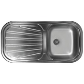Évier 1 bac avec égouttoir et bouchon Symphony Van Marcke 86x44 cm inox