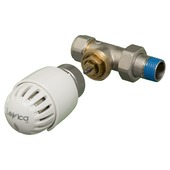 Levica thermostaatkraan recht met kop 1/2" x 16-2 mm