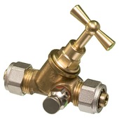 Levica Superpipe schuine zit stopkraan met aftap 16x16 mm