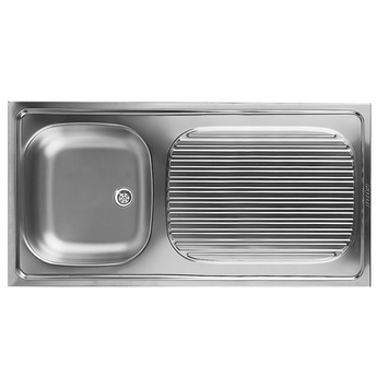GAMMA spoeltafel met stop 100x60 cm 1 bak met afdruip inox