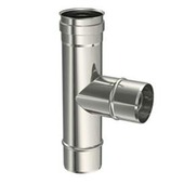 Saninstal T-stuk 90 graden voor pellet inox enkelwandig ø80 mm