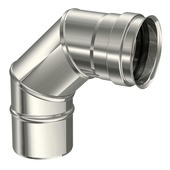 Saninstal bocht 87 graden voor pellet inox ø80 mm