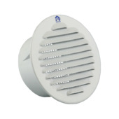 Renson inbouw schoepenrooster met muggengaas Ø80 mm aluminium wit