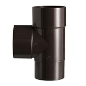 Martens T-stuk 90 graden regenwaterafvoer met 2 MOF-verbindingen en 1 verjongd spie-eind bruin 80 mm