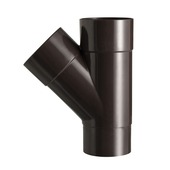 Martens T-stuk 45 graden regenwaterafvoer met 2 MOF-verbindingen en 1 verjongd spie-eind bruin 80 mm