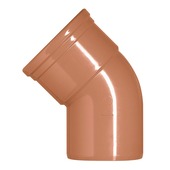 Martens bochtstuk 45 graden met mannelijk uiteinde roodbruin 125 mm