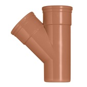 Martens T-stuk 45 graden met 2 mannelijke uiteinden roodbruin 125 mm