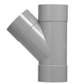 Martens T-stuk 45 graden sanitair grijs met 3 x lijmmof 90x90 mm