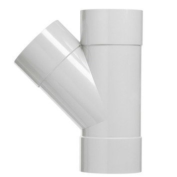 Martens T-stuk 45 graden regenwaterafvoer met 2x lijmmof lichtgrijs 50 mm