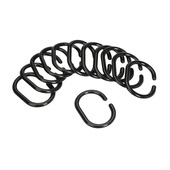 Spirella douchegordijnringen c-minor zwart 12 stuks