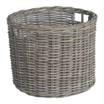 Ronde rotan mand voor brandhout