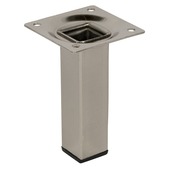 Pied de table carré 100x25 mm aspect inox