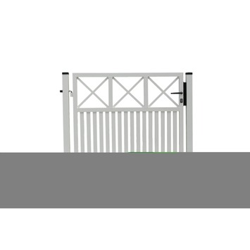 Capri enkele poort alu wit 180X125