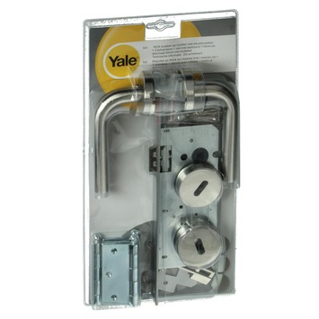 Yale slot 1353 50 mm en kruk BB inox en 3 scharnieren