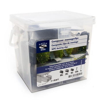 Clips pour bois composite 110 pièces + embout Torx