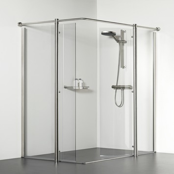 Tiger Boston inloop douchecabine 208,6x150x100 cm 2 vaste douchewanden inox