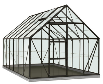 Serre Oliver 9,9 m² zwart/tuinbouwglas