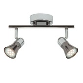 Support 2 spots Brilliant Jupp GU10 2x LED 3 W chromé/noir