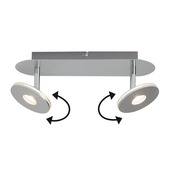 Support 2 spots Extra LED integré 2x4,5W Brilliant alu