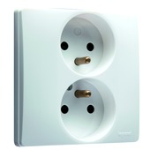 Prise bipolaire double avec terre Niloé Legrand blanc