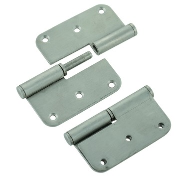 Paumellen afgeronde hoeken rechts 80x80 mm inox