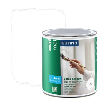 GAMMA Extra Dekkend acryllak mat wit 750 ml