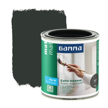 GAMMA lak extra dekkend mat zwart 250 ml