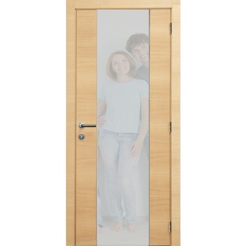 Binnendeurblad horizontaal eik met verticaal glas 201,5x73 cm fineer