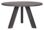 WOOOD eettafel Rhonda rond eiken blacknight ¿ 129 cm