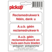 Pictogramme Pickup geen reclame (NL) 10x10 cm