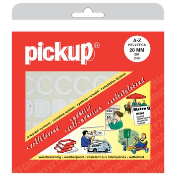 Pickup Helvetica assortiment plakletters 20 mm mat wit